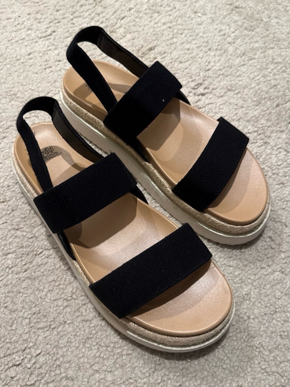 wild fable Black Platform Slingback Sandals